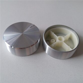 6 Stuks Aluminium Plastic Cap Knop Potentiometer Knop Glad 40*15*6Mm Potentiometer Cap Auto Knop Schakelaar cap Encoder zilver O shaft