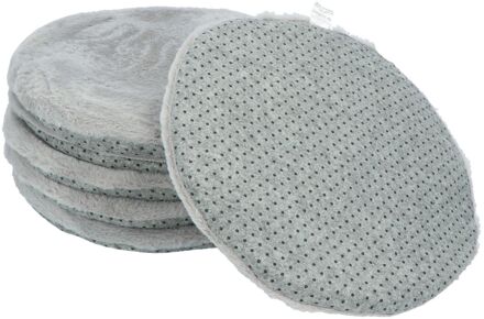 6 stuks Anti-Slip Stoelkussen tbv Kuipstoel 34x34x2 cm - Fluffy Grijs