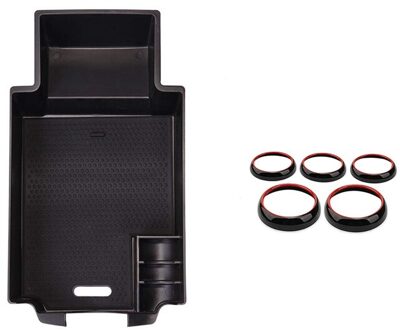 6 Stuks Auto Accessoires: 1 Pcs Center Console Armsteun Opbergdoos & 5Pcs Airconditioning Vent Outlet Cover
