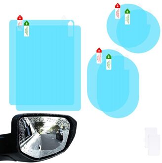 6 Stuks Auto Achteruitkijkspiegel Film Auto Zijspiegel Anti-Glare Film Nano Film Anti-Fog Regen Waterdicht membraan Protector Auto Achteruitkijkspiegel