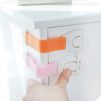6 Stuks Baby Doos Lade Lock Kast Plastic Lade Slot Kid Koelkast Deur Klink Wc Raam Kinderen Veiligheid Bandjes Lock Oranje