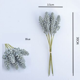 6 Stuks/Bundel Foam Lavendel Vazen Voor Home Decoratie Accessoires Goedkope Kunstplanten Huishoudelijke Producten Wedding Plakboek Blauw