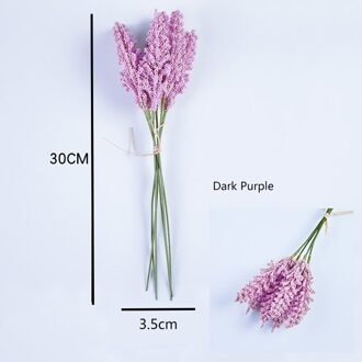 6 Stuks/Bundel Foam Lavendel Vazen Voor Home Decoratie Accessoires Goedkope Kunstplanten Huishoudelijke Producten Wedding Plakboek donker paars