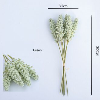 6 Stuks/Bundel Foam Lavendel Vazen Voor Home Decoratie Accessoires Goedkope Kunstplanten Huishoudelijke Producten Wedding Plakboek groen