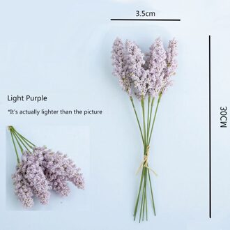 6 Stuks/Bundel Foam Lavendel Vazen Voor Home Decoratie Accessoires Goedkope Kunstplanten Huishoudelijke Producten Wedding Plakboek licht paars