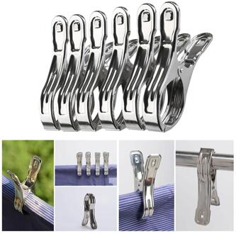 6 Stuks Clips Wasknijpers Pinnen Houders Rvs Kleding Klemmen Afdichting Clip Huishoudelijke Wasknijper Clips Voor Hangers