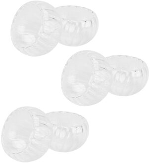 6 Stuks Double-Layer Thee Mokken Drinkbekers Pompoen Streep Glas Cups (Transparant)