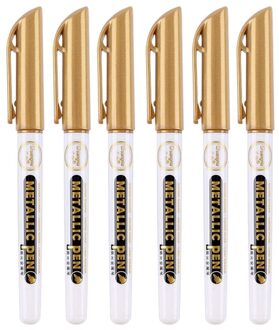 6 Stuks Epoxyhars Tekening Pen Acryl Verf Hoogtepunten Metallic Permanente Marker GD