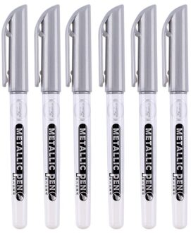 6 Stuks Epoxyhars Tekening Pen Acryl Verf Hoogtepunten Metallic Permanente Marker