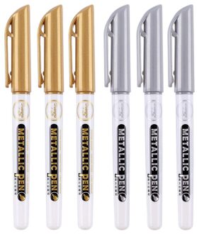 6 Stuks Epoxyhars Tekening Pen Acryl Verf Hoogtepunten Metallic Permanente Marker