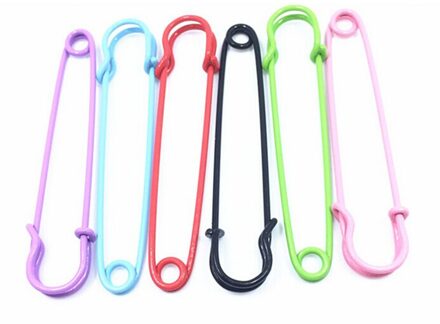 6 stuks Extra Grote Pin Staal Veiligheidsspeld voor Vest Cape/Dekens/Rokken/Kilts/Ambachten (willekeurige kleur)