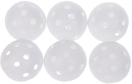 6 Stuks Geperforeerde Plastic Indoor Praktijk Golfballen Tennis Training Ballen wit