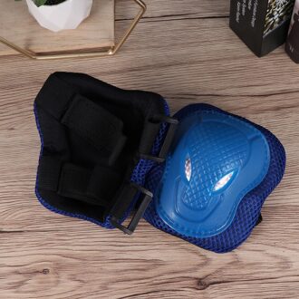 6 Stuks In 1 Set Volwassenen Roller-Skate Bescherming Gear Skiën Roller Protector Sport Protectors Kit Skateboard Fietsen knie Pad blauw