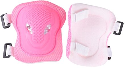 6 Stuks In 1 Set Volwassenen Roller-Skate Bescherming Gear Skiën Roller Protector Sport Protectors Kit Skateboard Fietsen knie Pad roze