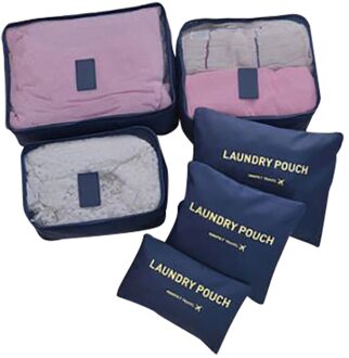 6 Stuks Kleding Schoenen Opbergzakken Waterdichte Kleding Ondergoed Schoenen Opbergtas Bagage Tas Reistassen Organizer marine