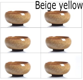 ! 6 Stuks Kung Fu Thee Cup Set Crackle Glazuur 30Ml Travel Chinese Porselein Theekopje Keramische Yixing Paarse Klei Thee service beige geel