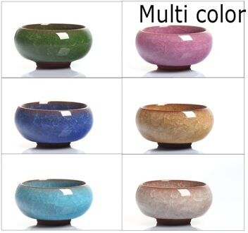 ! 6 Stuks Kung Fu Thee Cup Set Crackle Glazuur 30Ml Travel Chinese Porselein Theekopje Keramische Yixing Paarse Klei Thee service multi kleur