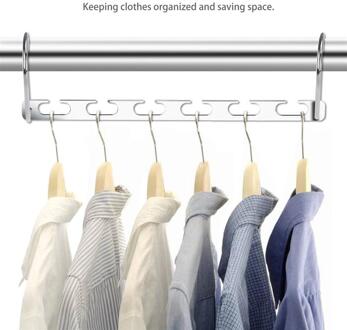 6 Stuks Metalen Garderobe Hanger Multifunctionele Closet Hanger Bar Kleding Kleerhanger Organizer Opslag Haken Rack Hangers Thuis