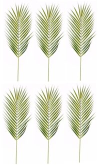 6 stuks Mexicaanse dwergpalm kunst bladeren 75 cm - Kunstbloemen Groen