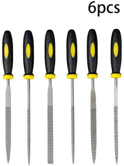 6 Stuks Naaldvijlen Set Hout Rasp Carving Handgereedschap Mini Carbon Stalen Rasp Naald Half Ronde Platte Met Handvat voor Houtbewerking