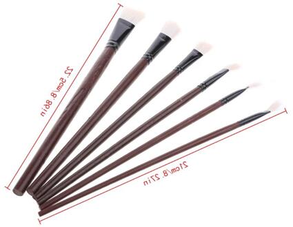 6 Stuks Platte Schilderij Borstels Set Kunstenaar Wol Haar Aquarel Acryl Olie Tekening HX6D