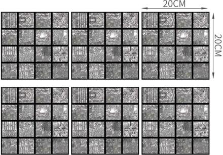 6 Stuks Pvc Stickers Lijm Waterdicht Zelf Meeldauw-Proof Oppervlak Bedekt Met Film Lijm Mozaïek Badkamer Keuken Tegel MSC031