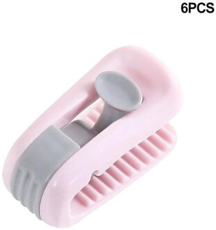 6 Stuks Quilt Deken Clip Geen Naald Veiligheid Onzichtbare Bed Voorblad Houder Huishouden Antislip Apparaat Sprei Bed sheet Fixator Roze