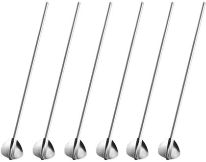 6 Stuks Rvs Hart Vorm Metalen Rietje Herbruikbare Rietjes Cocktail Lepels Set Stro Scoop Zand Ijs Roer Bar lepel