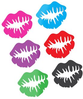 6 Stuks Silicone Rood Glas Marker Drinken Marker Creatieve Lippen Vorm Glas Identificatie Marker (Gemengde)