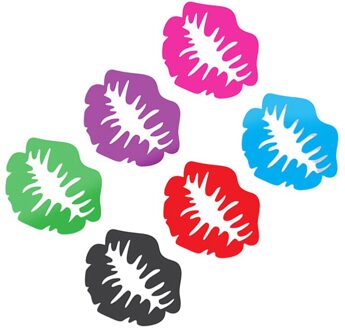 6 Stuks Silicone Rood Glas Marker Drinken Marker Creatieve Lippen Vorm Glas Identificatie Marker (Gemengde)