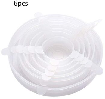 6 Stuks Silicone Stretch Deksels Universele Silicone Voedsel Wrap Kom Pot Deksel Siliconen Cover Pan Koken Keuken Accessoires Gadgets