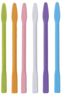 6 Stuks Siliconen Roerstokjes Hars Mix Sticks Facial Make Up Roeren Staven Voor Mengen Hars Vloeibare Verf Epoxy Diy ambachten S kleur willekeurig