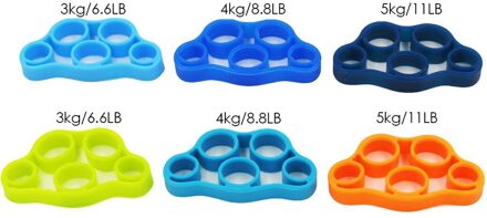 6 Stuks Siliconen Vinger Hand Grip Brancard Trainer Grijper Ring Outdoor Slanke Fitness Weerstand Band Pols Oefening Accessoires