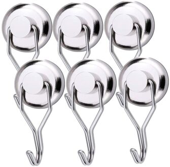 6 Stuks Sterke Magnetische Haken Zware Muur Haken Hanger Sleutel Jas Cup Opknoping Hanger Voor Thuis Keuken Opslag Organisatie