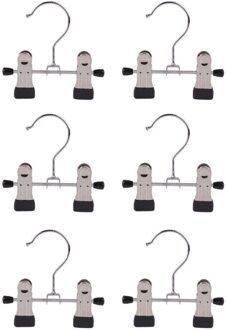 6 Stuks Verstelbare Roestvrij Staal Schoenenrek Broek Map Boot Hanger Holder Draagbare Reizen Wasserij Haak Opknoping Kleding Sok Clip -B