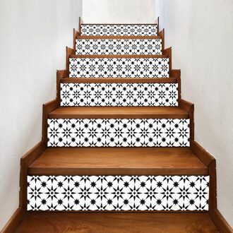 6 Stuks Verwijderbare Trappen Sticker Stap Zelfklevende Keramische Tegels Pvc Trap Behang Decal Vinyl Stairway Woondecoratie 18x100CM
