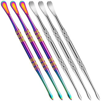6 Stuks Wax Carving Tool Wax Tool Carving Tool Rvs Sculpting Tool Lepel 4.75 Inch (Regenboog, zilver)