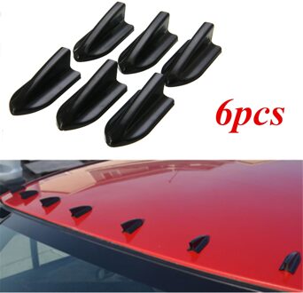 6 Stuks Zwart Evo-Stijl Dak Shark Vinnen Spoiler Wing Kit Voor Vortex Generator Auto Styling
