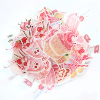 6 Style Choose 45 pcs /Pack Pink Princess Style Cherry Cakes Girls Stickers DIY Decorative Sealing Paste Stick Label