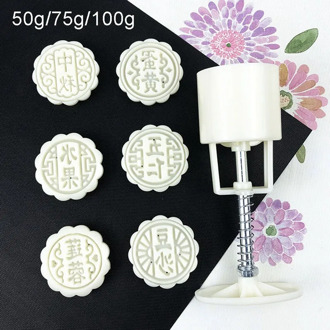 6 Style Flower Shaped Mooncake Mold DIY Hand Pressure Fondant Moon Cake Cookie Cutter Pastry Baking Tool