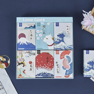 6 Styles Kanagawa Wave LOMO Card DIY Mini Greeting Card Japanese Style Postcard Message Card Gift 28 Pcs/Set