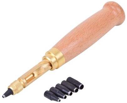6 Tip Maten 1.5Mm, 2Mm, 2.5Mm, 3Mm, 3.5Mm, 4Mm Schroef Perforator/Auto Lederen Tool Boek Boor Craft Kit