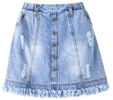 6 Tot 16 Jaar Kids & Tiener Meisjes Zomer Denim Ripped Jeans Rokken Kinderen Casual Rok Kleding 8
