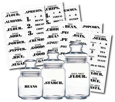 6 Vellen Labels Transparante Waterdichte Pantry Stickers Etiketten Benodigdheden Voor Pantry Voedsel Keuken Spice Stickers Jar