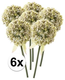 6 x Kunstbloemen steelbloem witte sierui 70 cm - Kunstbloemen