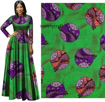 6 Yards 100% Katoen Wax Stof Nederland Pagne Ankara Afrikaanse Groene Print Stof Voor Diy Naaien Party jurken