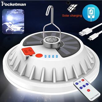 60/120Leds Solar Afstandsbediening Camping Licht Oplaadbare Outdoor Camping Lantaarn Draagbare Nood Avondmarkt Licht 60LED