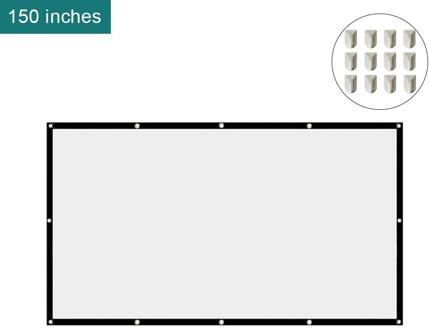 60 ''-150'' Draagbare Projector Scherm Hd 16:9 Wit Dacron Diagonaal Video Projectiescherm Opvouwbaar Muur Gemonteerd Voor thuis Theate 72 duim