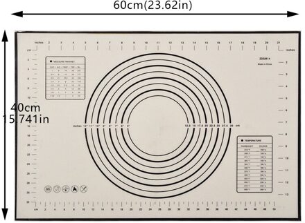 60*40Cm Siliconen Bakken Mat Kneden Deeg Mat Bakken Rollende Gebak Mat Bakvormen Liners Pads Koken gereedschap 60X40CM zwart