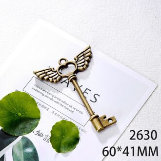 60*41mm 2 stuks Dubbelzijdig Key Lichtmetalen Hanger Voor Diy Sieraden Maken 2 Kleuren Antiek Zilver antiek Brons No.1 2630 antiek bronzen